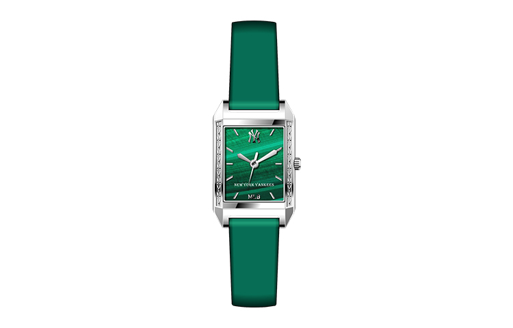 商品MLB | MLB美职棒潮牌硅胶手表简约气质时尚潮流 ins风  复古方形小绿表 学生手表 NY622 颜色绿色