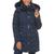 商品Tommy Hilfiger | Women's Belted Faux-Fur-Trim Hooded Puffer Coat, Created for Macy's颜色Navy