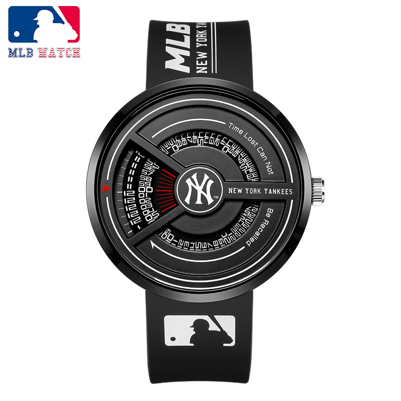 商品MLB | MLB 美职棒NewYork系列街头潮酷个性指针手表 运动潮流防水石英女表 欧美表 NY607颜色黑色