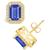 商品第2个颜色Gold, Macy's | Tanzanite (3-1/5 Ct. t.w.) and Diamond (3/8 Ct. t.w.) Halo Stud Earrings