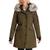 color Olive, BCBG | BCBGeneration Women's Faux Fur Trim Mid-Length Winter Parka Coat