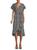 商品Max Studio | Print Ruffle Wrap Dress颜色BLACK_IVORY_FLORAL