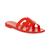 商品Sam Edelman | Women's Bay Logo Emblem Jelly Slide Sandals颜色Bright Poppy