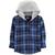 商品Carter's | Toddler Boys Plaid Button-Front Hooded Shirt颜色Navy Plaid