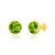 颜色: peridot, MAX + STONE | 14k Yellow Gold Roped Halo Round-Cut Gemstone Stud Earrings (8mm)