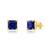 颜色: blue sapphire, MAX + STONE | 14k Yellow Gold Solitaire Princess-Cut Gemstone Stud Earrings (7mm)