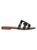 color BLACK, Sam Edelman | Bay Flat Leather Sandals