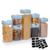 商品第5个颜色Blue, Cheer Collection | Set of 7 Airtight Food Storage Containers plus Dry Erase Marker and Labe