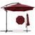 颜色: burgundy, Best Choice Products | 10ft Offset Hanging Outdoor Market Patio Umbrella w/ Easy Tilt Adjustment