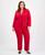 颜色: Cherry/black, Le Suit | Plus Size Piping-Trim Peak-Lapel Pantsuit Set