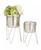 颜色: Silver, CosmoLiving | Metal Planter with Removable Stand Set of 2