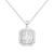 商品Essentials | Cubic Zirconia Rectangle Halo Pendant Necklace, 16" + 2" extender in Silver or Gold Plate颜色Silver