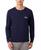 颜色: Navy Blue, Lacoste | Men's Small Croc Thermal Long Sleeve T-Shirt