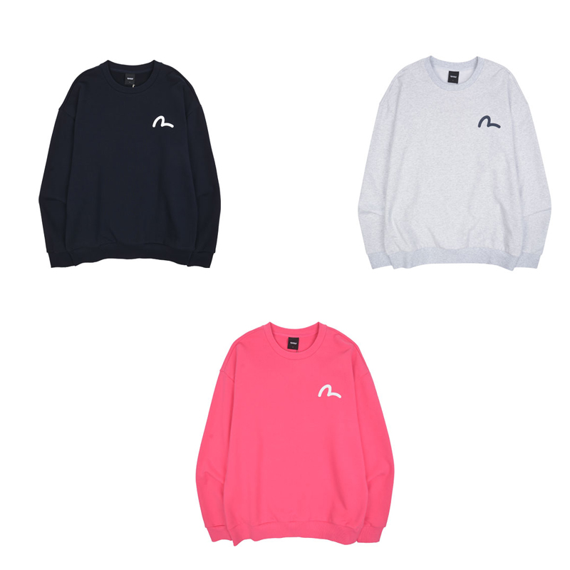 color 灰色, Evisu | 【享贝家】Evisu惠美寿福神宽松T恤男女同款藏蓝色/灰色/粉色 EU5UTS942