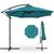 颜色: cerulean, Best Choice Products | 10ft Offset Hanging Outdoor Market Patio Umbrella w/ Easy Tilt Adjustment