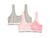 color Heather Grey/Strawberry Tie-Dye, Calvin Klein | 经典款少女文胸2件套 (小童/大童)