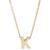 ADORNIA | 14k Gold-Plated Mini Initial Pendant Necklace, 16" + 2" extender, 颜色K