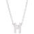 ADORNIA | Rhodium-Plated Mini Initial A Pendant Necklace, 16" + 2" extender, 颜色H