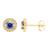 颜色: blue, A&M | 14k Yellow Gold 8mm CZ Halo Stud Earrings, with Pushback, Women’s, Unisex