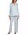 颜色: Aqua, Miss Elaine | Petite 2-Pc. Notched-Collar Pajamas Set