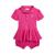 Ralph Lauren | Stretch Mesh Peplum Polo Shortall (Infant), 颜色Bright Pink w/White
