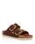 Birkenstock | Women's Arizona Big Buckle Slide Sandals, 颜色Cognac Brown Leather/Gold