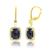 颜色: blue sapphire, MAX + STONE | 18K Gold Plated Genuine Moonstone Cushion Cut Dangle Drop Earrings With White Topaz Accents