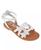 颜色: White, Bebe | Big Girl's Strappy Sandal with Rhinestone Butterfly Appliques Polyurethane Sandals