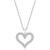 Macy's | Diamond Open Heart Pendant Necklace (1 ct. t.w.) in 14k Gold, 18" + 2" extender, 颜色14K White Gold