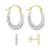 商品Essentials | Crystal Bar Stud Pave Oval Hoop Duo Earring Set, Gold Plate and Silver Plate颜色Gold