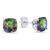 颜色: mystic topaz, MAXCOLOR | Sterling Silver Cushion-Cut Checkerboard Gemstone Stud Earrings (8MM)