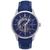 颜色: Blue, Heritor Watches | Davies Semi-Skeleton Leather Band Watch 44MM
