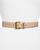 商品Yves Saint Laurent | Women's Logo Leather Belt颜色Dark Beige/Gold