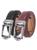 color Black & Burnt Umber, Mio Marino | Classic Buckle Leather Linxx Ratchet Belt