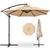 颜色: sand, Best Choice Products | 10ft Offset Hanging Outdoor Market Patio Umbrella w/ Easy Tilt Adjustment