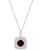 颜色: Garnet, Macy's | Amethyst (1-1/5 ct. t.w.) & Lab-Grown White Sapphire (1/3 ct. t.w.) Square Halo Birthstone Pendant Necklace in Sterling Silver, 16" + 2" extender (Also in Additional Birthstones)