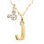 商品Disney | Mickey Mouse Initial Pendant 18" Necklace with Cubic Zirconia in 14k Yellow Gold颜色J
