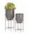 颜色: Dark Gray, Rosemary Lane | Metal Planter with Removable Stand Set of 2