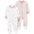 Carter's | Baby Girls Cotton Two Way Zip Footed Coveralls, Pack of 2, 颜色Assorted