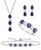 颜色: Sapphire, Macy's | 5-Pc. Set Amethyst (4-5/8 ct. t.w.) & Lab-Grown White Sapphire (3/4 ct. t.w.) Ring, Pendant Necklace, Bracelet, & Stud Earrings in Sterling Silver (Also in Additional Gemstones)