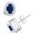 颜色: White Gold, Macy's | Sapphire (1-1/5 Ct. t.w.) and Diamond (1/4 Ct. t.w.) Halo Stud Earrings