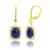 颜色: lapis lazuli, MAX + STONE | 18K Gold Plated Genuine Moonstone Cushion Cut Dangle Drop Earrings With White Topaz Accents