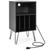 颜色: black, Hivvago | Record Player Stand with Charging Station for Living Room Bedroom