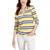 商品Charter Club | Women's Striped Johnny-Collar Top, Created for Macy's颜色Primrose Yellow Combo