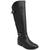 商品Karen Scott | Karen Scott Womens Leandraa Faux Leather Riding Boots Knee-High Boots颜色Black