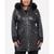 Michael Kors | Women's Plus Size Faux-Fur-Trim Hooded Quilted Coat, 颜色Black