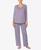 颜色: Purple Geo, Ellen Tracy | Women's 3/4-Sleeve Pajama Pants Set