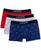 颜色: Navy/Gray/Red, Lacoste | Lactose Men's 3-Pack Lifestyle All Over Print Trunks