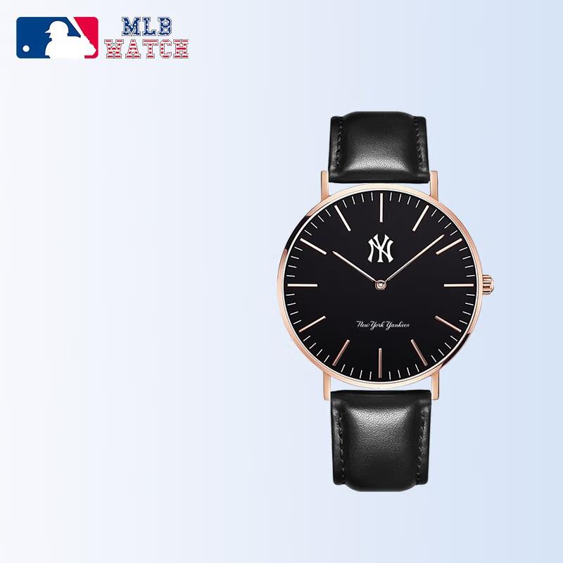 商品MLB | 时尚休闲石英手表潮牌防水学生表 MLB-SD024颜色3黑面皮带款