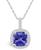 颜色: White Gold, Macy's | Tanzanite (2-1/3 Ct. t.w.) and Diamond (1/4 Ct. t.w.) Halo Pendant Necklace